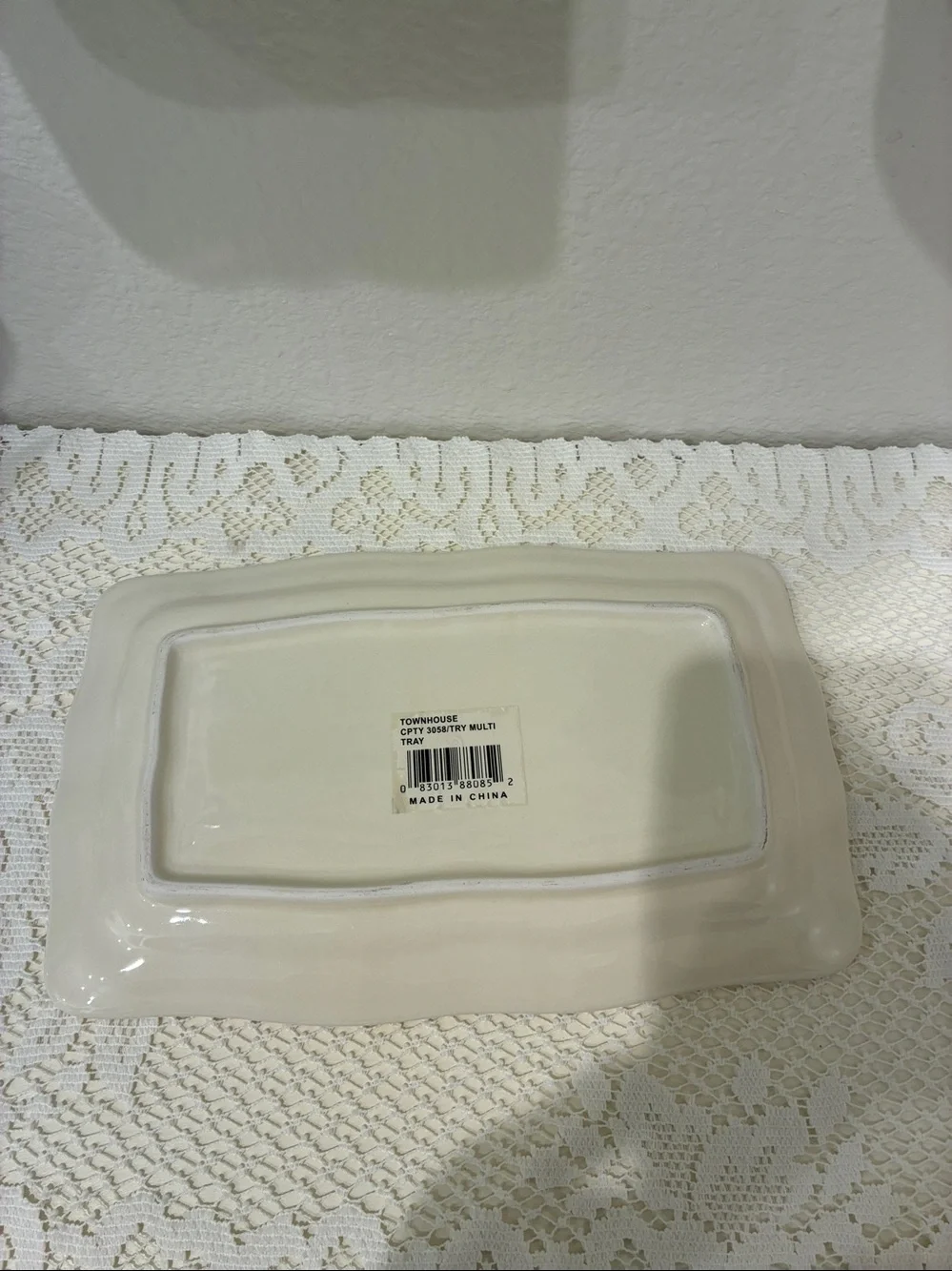 Townhouse Ornate Ceramic Rectangular Vanity Tray - Gold, Green, Burgundy